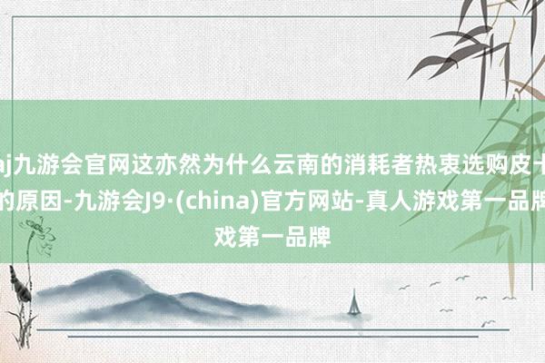 aj九游会官网这亦然为什么云南的消耗者热衷选购皮卡的原因-九游会J9·(china)官方网站-真人游戏第一品牌