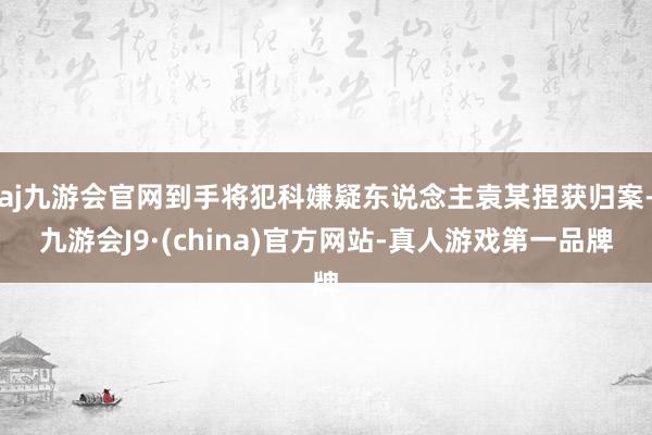 aj九游会官网到手将犯科嫌疑东说念主袁某捏获归案-九游会J9·(china)官方网站-真人游戏第一品牌