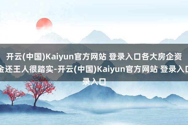 开云(中国)Kaiyun官方网站 登录入口各大房企资金还王人很踏实-开云(中国)Kaiyun官方网站 登录入口